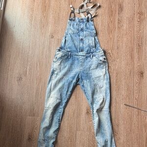 G-Star Light Wash Blue Denim Overalls